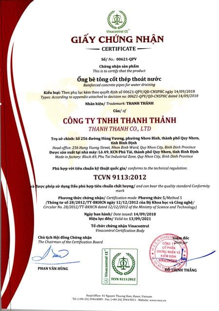 chứng nhận TCVN 9113